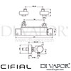 Cifial 650080E Fresco Exposed Thermostatic Kit Dimensions