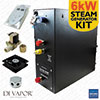 6kW Steam Room Generator Kit | Steam Generator 220V | Control panel | 1 Metre Steam Pipe