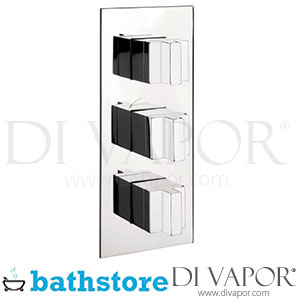 Bathstore 70001001250 Square Vertical 3 Hole Shower Valve & Bath Filler Spare Parts