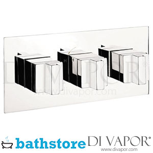 Bathstore 70001001260 Square Horizontal 3 Hole Shower Bath Valve & Bath Filler Spare Parts