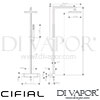Cifial 700800SQ Quadrado Thermostatic Shower Column Dimensions