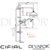 Cifial 700800TD Edwardian Traditional Thermostatic Shower Column Dimensions