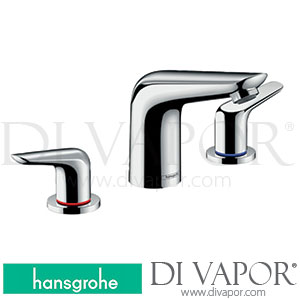 Hansgrohe 71140000 Novus 3-Hole Basin Mixer 100 with Pop-Up Waste Set >10/17 Spare Parts