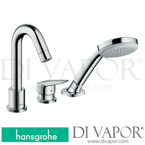 Hansgrohe 71310000 Logis 3-Hole Rim Mounted Single Lever Bath Mixer for Secuflex 04/14 - 12/14 Spare Parts