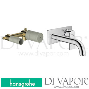 Hansgrohe 71565007 Vernis Shape Basin Mixer Set for Concealed Installation Wall-Mounted with Spout 20,4 Cm >04/20 Spare Parts