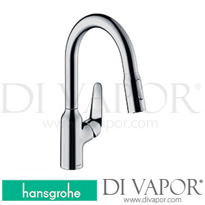 Hansgrohe 71811000 Focus M43 Single Lever Kitchen Mixer 180, Eco, Pull-Out Spray, 2Jet Spare Parts >10/18