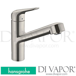 Hansgrohe 71814800 Focus M42 Single Lever Kitchen Mixer 150, Pull-Out Spout, 1Jet Spare Parts 10/18 - 04/20