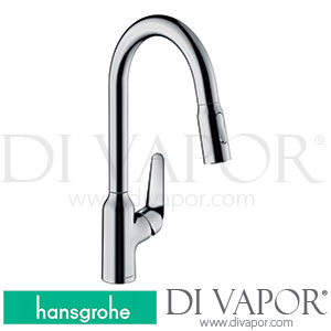 Hansgrohe 71820000 Focus M42 Single Lever Kitchen Mixer 220, Pull-Out Spray, 2Jet, Sbox Spare Parts >10/18