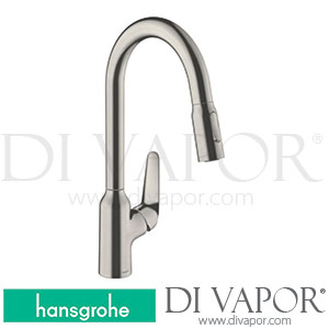 Hansgrohe 71820800 Focus M42 Single Lever Kitchen Mixer 220, Pull-Out Spray, 2Jet, Sbox Spare Parts >10/18