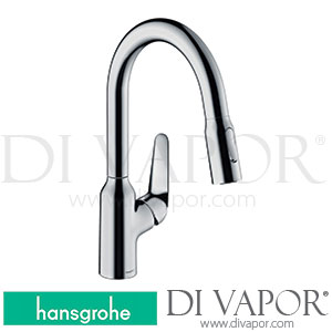 Hansgrohe 71821000 Focus M42 Single Lever Kitchen Mixer 180, Pull-Out Spray, 2Jet, Sbox Spare Parts >10/18