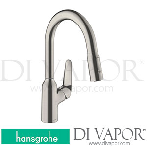 Hansgrohe 71821800 Focus M42 Single Lever Kitchen Mixer 180, Pull-Out Spray, 2Jet, Sbox Spare Parts >10/18