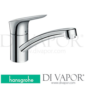 Hansgrohe 71831000 Logis M31 Single Lever Kitchen Mixer 120, Lowpressure/Vented Hot Water Cylinders, 1Jet Spare Parts >12/15
