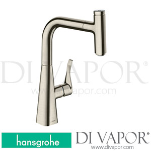 Hansgrohe 73802800 Metris Select M71 Single Lever Kitchen Mixer 240, Pull-Out Spout, 1Jet, Sbox Spare Parts 04/17 - 04/19