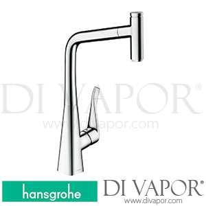 Hansgrohe 73803000 Metris Select M71 Single Lever Kitchen Mixer 320, Pull-Out Spout, 1Jet, Sbox Spare Parts 04/17 - 04/19