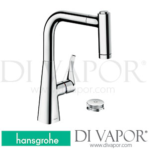 Hansgrohe 73805000 Metris Select M71 2-Hole Single Lever Kitchen Mixer 220, Pull-Out Spray, 2Jet, Sbox Spare Parts 04/17 - 04/19