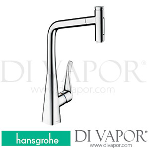 Hansgrohe 73816007 Metris Select M71 Single Lever Kitchen Mixer 320, Pull-Out Spray, 2Jet, Sbox Spare Parts >10/19
