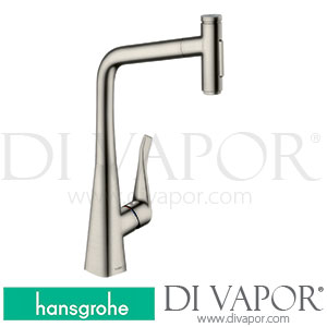 Hansgrohe 73816800 Metris Select M71 Single Lever Kitchen Mixer 320, Pull-Out Spray, 2Jet, Sbox Spare Parts >01/19