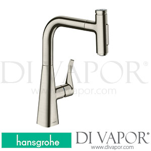 Hansgrohe 73817800 Metris Select M71 Single Lever Kitchen Mixer 240, Pull-Out Spray, 2Jet, Sbox Spare Parts >01/19