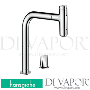 Hansgrohe 73818000 Metris Select M71 2-Hole Single Lever Kitchen Mixer 200, Pull-Out Spray, 2Jet, Sbox Spare Parts >01/19
