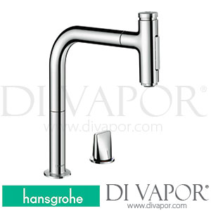 Hansgrohe 73818007 Metris Select M71 2-Hole Single Lever Kitchen Mixer 200, Pull-Out Spray, 2Jet, Sbox Spare Parts >10/19