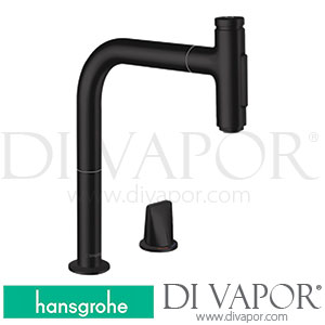 Hansgrohe 73818670 Metris Select M71 2-Hole Single Lever Kitchen Mixer 200, Pull-Out Spray, 2Jet, Sbox Spare Parts >07/19