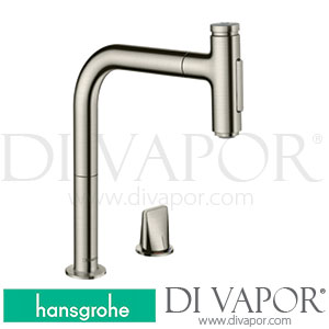 Hansgrohe 73818800 Metris Select M71 2-Hole Single Lever Kitchen Mixer 200, Pull-Out Spray, 2Jet, Sbox Spare Parts >01/19