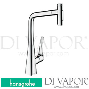 Hansgrohe 73820007 Metris Select M71 Single Lever Kitchen Mixer 320, Pull-Out Spray, 2Jet Spare Parts >10/19
