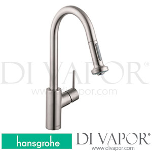 Hansgrohe 73863800 Talis M52 Single Lever Kitchen Mixer 220, Installation In Front Of A Window, Pull-Out Spray, 2Jet, Sbox Spare Parts 10/17 - 06/22