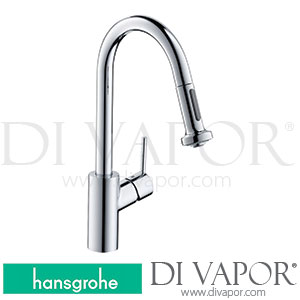 Hansgrohe 73879000 Talis M52 Single Lever Kitchen Mixer 220, Eco, Pull-Out Spray, 2Jet, Sbox Spare Parts 10/19 - 06/22