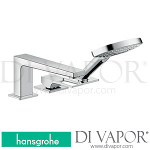 Hansgrohe 74550000 Metropol 3-Hole Rim Mounted Single Lever Bath Mixer with Loop Handle for Secuflex >04/17 Spare Parts
