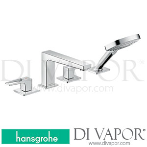 Hansgrohe 74552000 Metropol 4-Hole Rim Mounted Bath Mixer with Loop Handles for Secuflex >04/17 Spare Parts