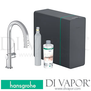 Hansgrohe 76806000 Aqittura M91 Sodasystem 210, Pull-Out Spout, 1Jet, Sbox, Starter Set Spare Parts >07/22