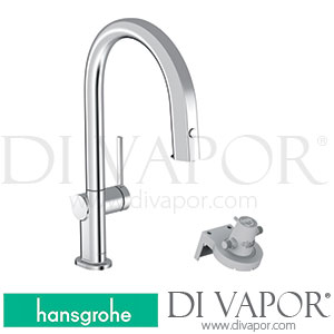 Hansgrohe 76826000 Aqittura M91 Filtersystem 210, Pull-Out Spout, 1Jet, Sbox Spare Parts >03/22