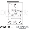 Cifial 780TH Black Techno Thermostatic Shower Column Dimension