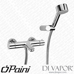 Paini 78PQ105TH Cox PVD Glossy Black Thermostatic Bath Shower Mixer with Adjustable Shower Kit Spare Parts