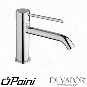 Paini 78PQ211OLBL Cox PVD Glossy Black Basin Monobloc Tap with Long Spout and Lever 1