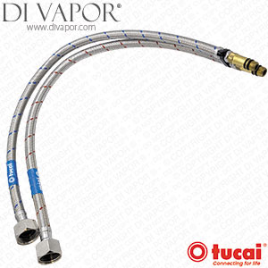Tucai 550mm Mixer Tap Tails - Hot and Cold Hoses - 10mm Male to 1/2