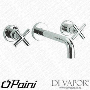 Paini 79CR207 Tubos 3-Hole Wall Mounted Basin Mixer Tap with 190mm Spout Spare Parts
