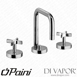 Paini 83CR214 Lemon 3-Hole Basin Mixer with Swivel Spout 1