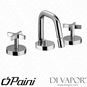 Paini 83CR314 Lemon 3-Hole Bidet Mixer with Swivel Spout and 1