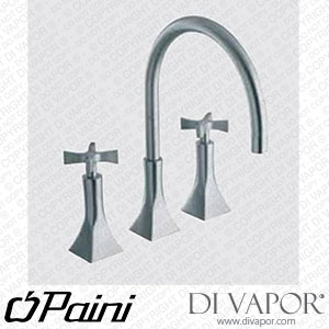 Paini 85CR214 Elix 3-Hole Basin Mixer Tap with Swivel Spout 1