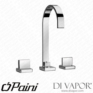 Paini 86CR214 Ovo 3 Hole Basin Mixer with Swivel Spout and 1