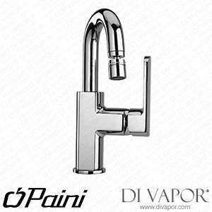 Paini 86CR251 Ovo Single Lever Bidet Mixer with Swivel Tube Spout and 1