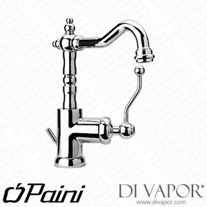 Paini 88CR250 Duomo Single Lever Chrome Basin Mixer with Tube Swivel Spout 1