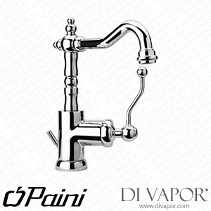 Paini 88F3250 Duomo Single Lever Aged Brass Basin Mixer with Tube Swivel Spout 1