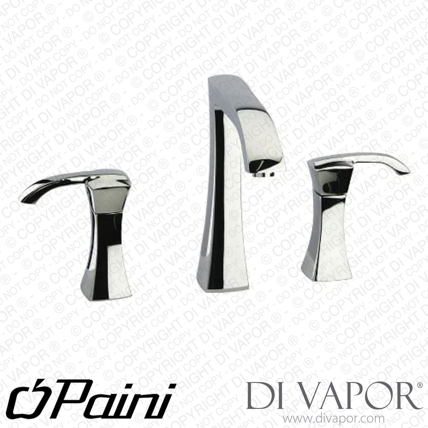 "Paini 89214 Lady 3Hole Basin Mixer with Swivel Spout 1""1/4 Pop Up