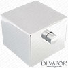 Bathroom Republic Shower Valve Square Chrome Temperature Control Handle for VRD6323 Thermostatic Cartridge - 8VX68 Compatible Spare