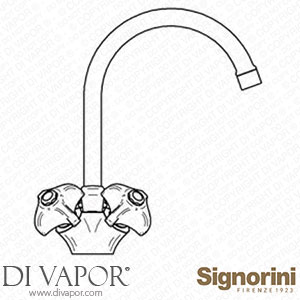 Signorini 90063210 One Hole Basin Mixer with Swivel Spout Provided with Pop-Up Waste Set Spare Parts
