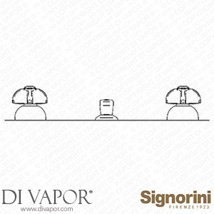 Signorini 90064500 Three-Hole Bidet Mixer - with No Jet Spout - Provided with Pop-Up Waste Set Spare Parts