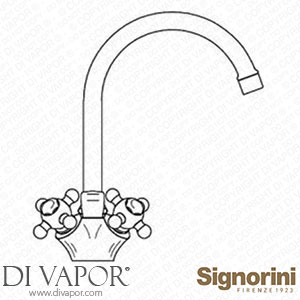 Signorini 90073210 One Hole Basin Mixer with Swivel Spout Provided with Pop-Up Waste Set Spare Parts